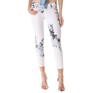Genetic Denim Women’s Jeans Crop "The James" White Floral Cotton Size 30